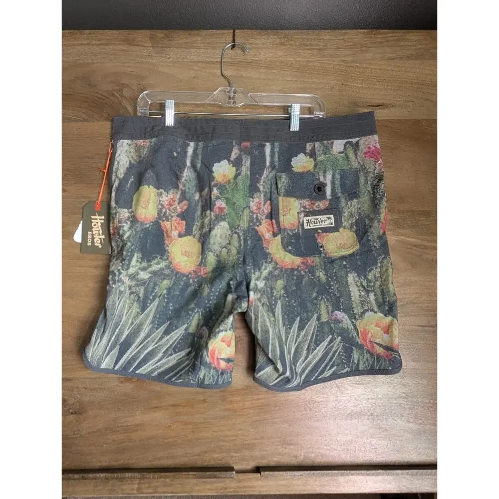 Howler Bruja Board Shorts Mens 38 Multi Cactus Mob Print Swimwear Beach Polo NWT